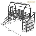 thumbnail image 4 of Bellemave Loft Bed with Slide and Stairs, Twin Size House Bed with Storage Shelves,Metal Playhouse Loft Beds Frame with Large Space Underneath（Black), 4 of 8