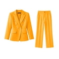 thumbnail image 6 of MLCDZ Two Piece Sets for Women Blazer Double Breasted V Neck Long Sleeve Jacket Wide Leg Loose Pants Pockets Suits Set Office Work Business Casual Outfits, 6 of 8