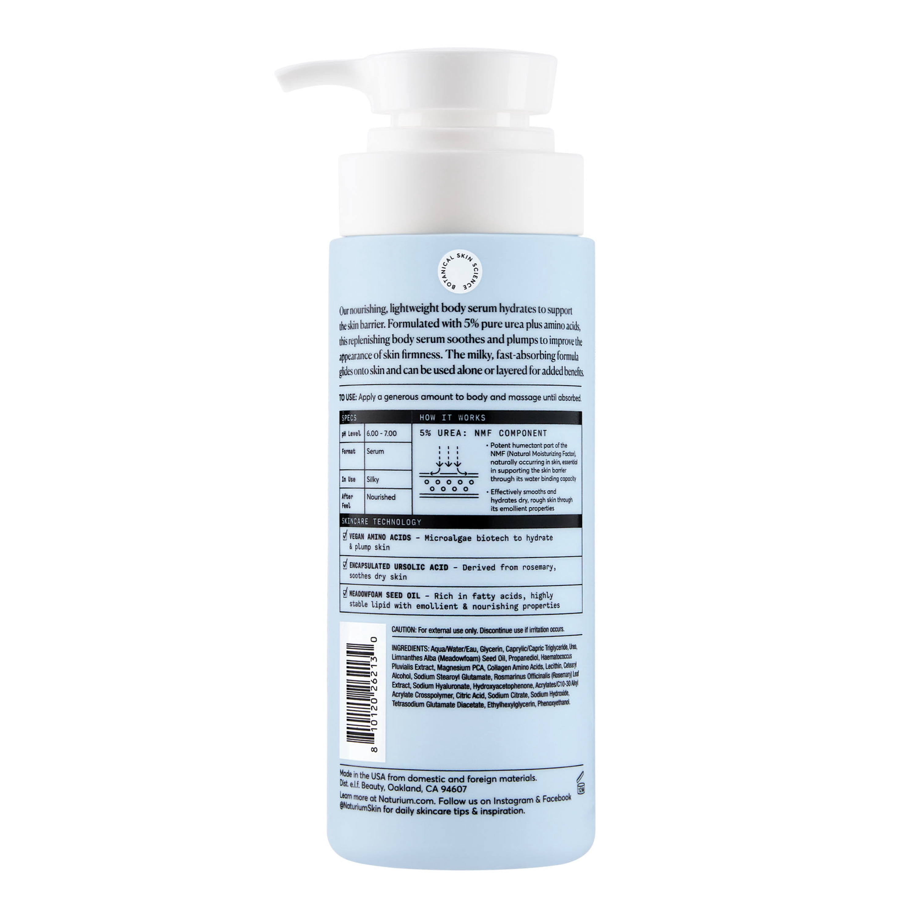 Naturium Urea 5% Body Serum, Lightweight, Hydrating Serum with Nourishing & Soothing Benefits for Barrier Support, Vegan & Cruelty-Free, 14 fl oz