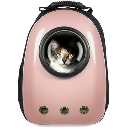 Air Force Backpacks - Best Choice Products Pet Carrier Space Capsule Backpack, Bubble Window Lightweight Padded Traveler for Cats, Dogs, Small Animals w/ Breathable Air Holes - Rose Gold