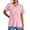 Pink, variant on Women's Spring/Summer Solid Color V-Neck Short Sleeve Casual T-Shirt, Lightweight, Breathable, for Casual Outings