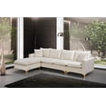 thumbnail image 2 of Sectionnel Réversible en Velours Beige avec Pieds en or Riche Ou Chrome, 2 of 13