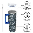 thumbnail image 4 of Dark Blue Christmas Snowflake Pattern Tumbler with Handle and Lid,40oz Double Wall Vacuum Insulated Tumbler,Cups Gift for Women and Men, 4 of 7
