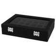 thumbnail image 4 of collar de joyas de terciopelo de madera anillo caja de almacenamiento caja Negro Zulema Caja de almacenamiento de joyería, 4 of 8