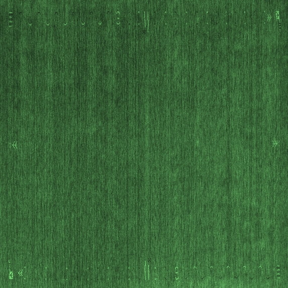 Ahgly Company Indoor Square Abstract Emerald Green Contemporary Area Rugs, 8' Square