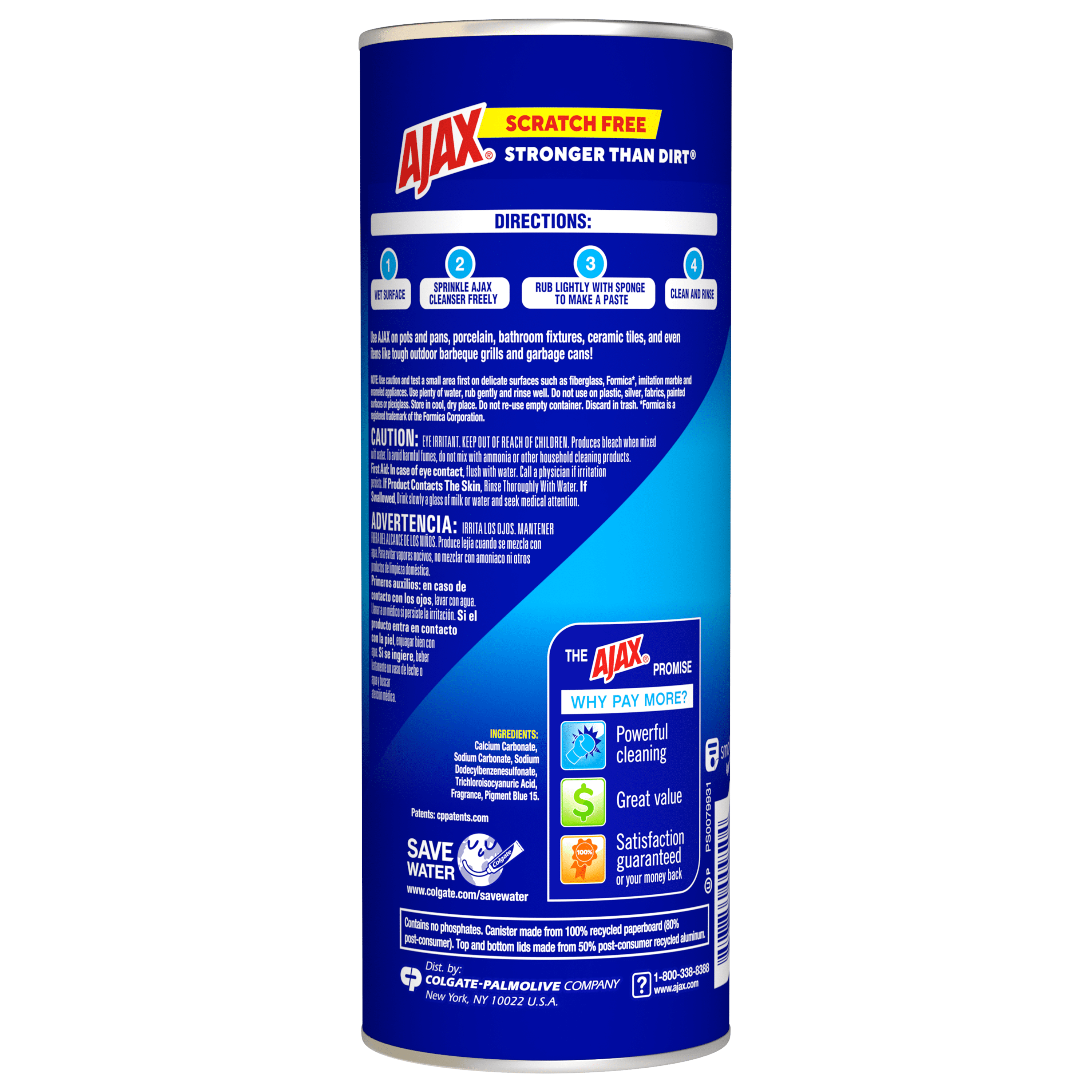 6 pack) Ajax Powder Cleanser with Bleach, Scratch-Free Formula, 21