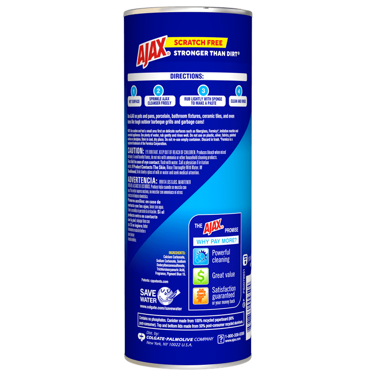 Ajax Powder Cleanser with Bleach, 21 oz - Walmart.com