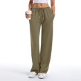 thumbnail image 4 of Women's Wide Leg Drawstring Low Rise Loose Sweatpants Lightweight Sport Flared Pants with Pockets, 4 of 9