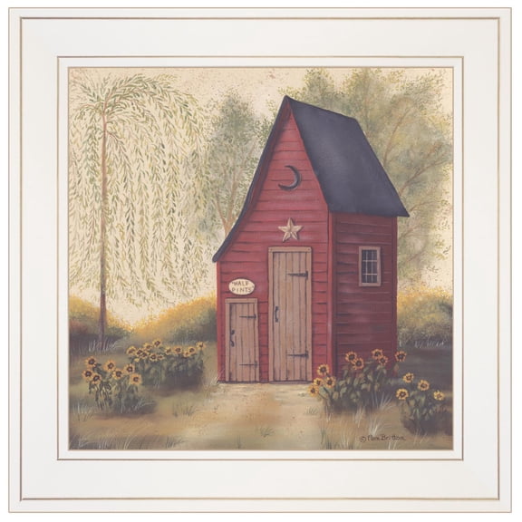 TrendyDecor4U Folk Art Outhouse II By Pam Britton Framed Print BR298-226G