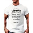 thumbnail image 1 of Funny Grumpy Old Man Letter Pattern Print Men's Comfy Chic T-shirt, Graphic Tee Men's Summer Outdoor Clothes, Men's Clothing, 1 of 4