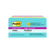 Post-it Super Sticky Notes, 1 7/8 in. x 1 7/8 in., Supernova Neons, 8 Pads