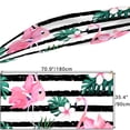 thumbnail image 2 of GZHJMY Women Girls Long Silk Scarf, Black and White Striped Flamingo Summer Lightweight Shawl, Outdoor Floral Large Wrap 71X35 Inch, 2 of 5