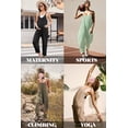 thumbnail image 4 of Ekouaer Baggy Jumpsuits for Women V Neck Sleeveless Overall Jumpers Stretchy Adjustable Strap Romper Jumpsuit Maternity Clothes, 4 of 5