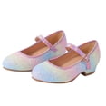 thumbnail image 2 of Chaussures de Robe pour Tout-Petites Filles, Chaussures Princesse à Fleurs Roses, Talons Bas, Chaussures Mary Jane pour Fête et Mariage (Petite/grande Enfant), 2 of 9
