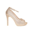 thumbnail image 2 of Women Rhinestone Peep Toe Mesh Stiletto Heel Pump 19186, 2 of 6