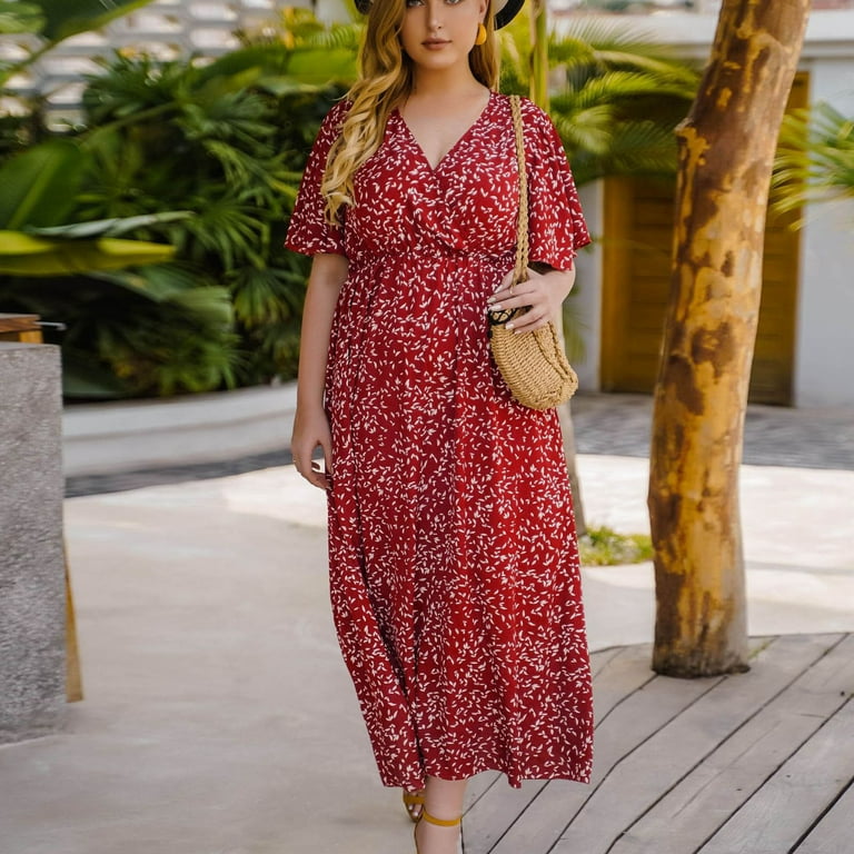 【送料&関税込】MSGM Viscose Dress Zpanxa Women's Plus Size Summer Dresses, Sexy V Neck Short