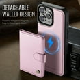 thumbnail image 5 of Dteck for iPhone 16 Plus Wallet Case Magnetic Card Holder, RFID Blocking 2 in 1 Detachable Kickstand Shockproof Cover for Women Men Compatible with Magsafe Accessory, Pink, 5 of 10