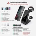 thumbnail image 6 of FDGAO 3 in 1 Wireless Charger, 15W Wireless Charging Stand Station Foldable Fast for Samsung Galaxy /Note, Galaxy Watch5/4/3,Active 2/1, Galaxy Buds (Black- for Samsung), 6 of 9