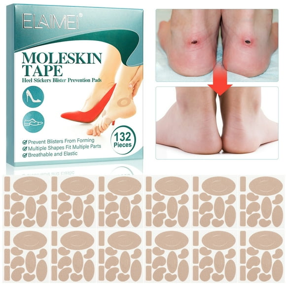 mtvxesu Foot Patch Heel Stickers Blister Prevention Pads,moleskin Tape,Heel, Ankle, Toe, Anti-Abrasion Patches,132