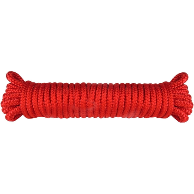 6mm (1/4 inch) Nylon Braided,Multi-Purpose Rope,High Strength Rope for Camping,Awning Tie Downs,Art and Decorative Knot Work Crafts,General Use,White(25 Foot/50 Foot/100 Foot)