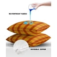 thumbnail image 4 of Pack of 2 Outdoor Pillow Covers, Orange Yellow Buffalo Check Plaid Minimalist Pattern Waterproof Square Throw Pillowcase Cushion Decorative Pillow Covers for Couch Patio Tent, 18x18 in, 4 of 6