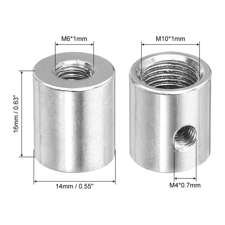Hex Threaded Rod Connectors RLECS 10pcs M6x18mm Hex Coupling Nuts ...