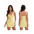 thumbnail image 6 of Orange Sleeveless Bodycon Mini Dress With Lace Trim And Ruched Detail, 6 of 29