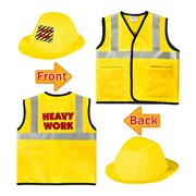 Construction Worker Costumes for Boys, Kids Builder Dress Up with Tool Set for Kids Pretend Role Play, Halloween Birthday Gift 3 4 5 6 Years Old
