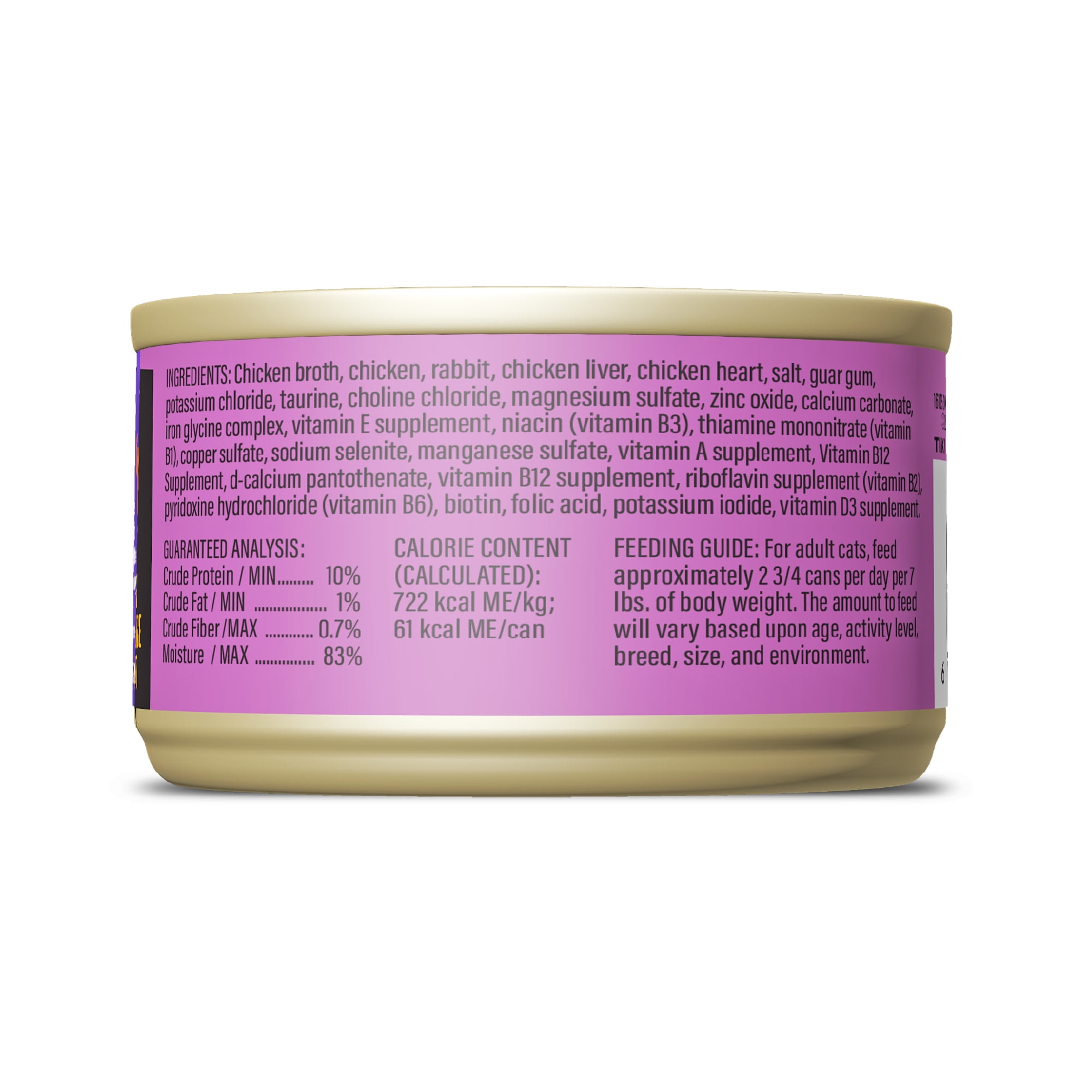 (12 pack) Tiki Cat After Dark Shreds Whole Foods Wet Cat Food, Rabbit & Chicken Liver, 3 oz. Can