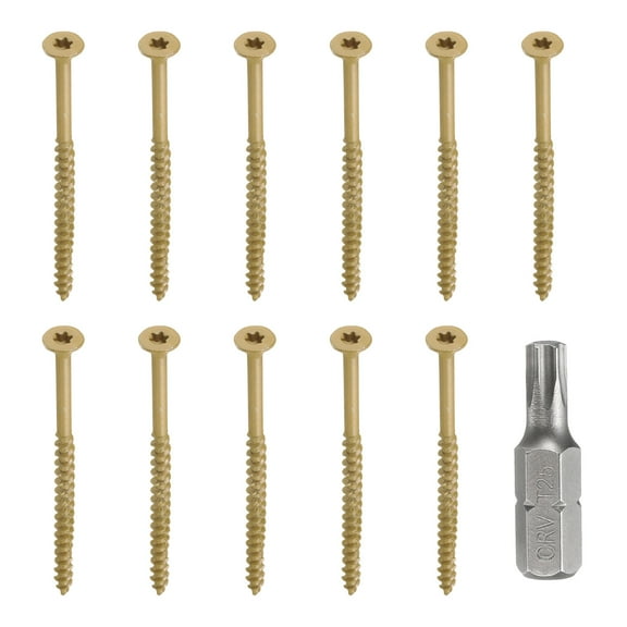 Uxcell 50pcs Deck Screws #9 x 3" Torx Exterior Wood Screws with T25 Drive Bit
