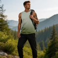 thumbnail image 4 of Satingcolo Men's Summer Sleeveless UPF 50+ Swim Tops Quick Dry Workout Sleeve Tank Top UV Protection Running Gym Muscle T Shirts, 4 of 6
