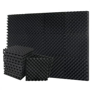 39 x 78 x 1.5 Self Adhesive Egg-Crate Black Acoustic Foam Panel Sou –  BookishBunny