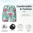 thumbnail image 4 of Kdxio Flamingo Print Men's Swim Trunks with Compression Liner 7 Inch Inseam Quick Dry Swim Shorts, 4 of 7