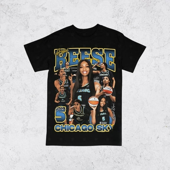 Vintage 90s Angel Reese Tee (Chicago Sky) Tee Shirt Retro Classic Graphic Tee Bootleg Bestseller Unisex Sport Gift