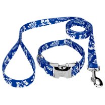 Country Brook Petz® Premium Royal Blue Hawaiian Dog Collar and Leash, Small