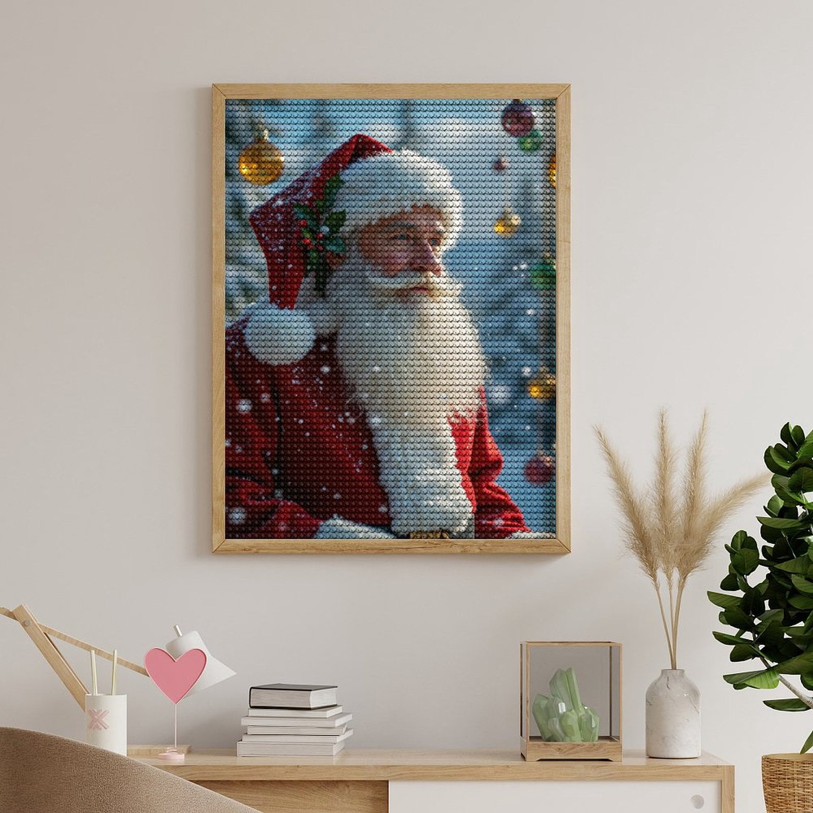 Diamond Art Kits for Adults, Santa Claus Winter Holiday Scene 5D Diamond Painting Kits for Adults Beginners, DIY Full Drill Diamond Painting, Gem Art and Crafts 12x16