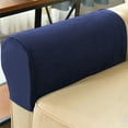 thumbnail image 5 of Chanana Pack of 2 Stretch Fabric Armrest Covers Non-Slip Spandex Deck Chair Couch Armrest Protection Furniture Armchair Slipcovers, Uncomplicated Solid Color Sofa Armrest Covers, Navy, 5 of 6