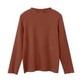 thumbnail image 4 of Povozer Girls Cotton Long Sleeve Shirts Toddler Soft Basic T-Shirts Top(Brown,6-7Y), 4 of 4
