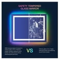 thumbnail image 6 of 40"X32" LED Bathroom Mirror with Lights, Anti-Fog, Dimmable, RGB Backlit + Front Lighted, Memory Function, Colorful Multiple Light Modes for Modern Wall Setup, 6 of 6