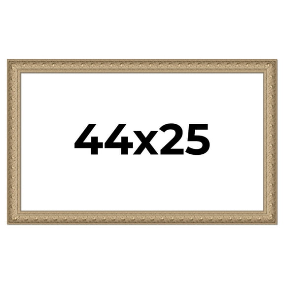 44x25 Frame Ornate Silver Beaded Solid Wood Picture Frame Width 2.5 Inches | Interior Depth 1