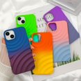 thumbnail image 6 of Compatible with iPhone 13 Phone Case Girls Cute Gradient Bicolor Crimp Wave Pattern Soft Silicone Shockproof Camera Protective Back Cover Slim Phone Case for Women - Blue Wine Red, 6 of 12
