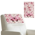 thumbnail image 2 of Xixirimido Pink Butterfly Rose Pattern Recliner Headrest Protector Leather Headrest Cover for Recliner Chair Sofa Couch Head Covers for Sofa Furniture Protectors, 3Pcs, 2 of 7