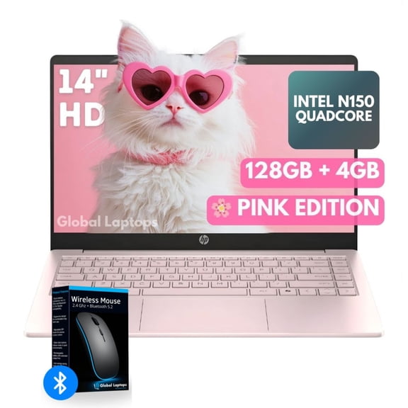 Hp Pink Stream 14-ep2011 Intel N150 4gb Ram 128gb Ufs Incluye Windows 11 Instalado Pantalla 14 Laptop Rosa Con Regalo