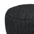 thumbnail image 4 of Simpli Home Simpli Home Fredrik 30 inch Wide Boho Pouf in Black Genuine Woven Leather, Assembled, 4 of 8