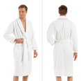thumbnail image 6 of English Home Premium Cotton Robes for Women, Lightweight Mens Robe, Unisex Terry Cloth Bathrobe, Soft Shower Spa Robe, White Gray, M/L, 1 Pcs, 6 of 7