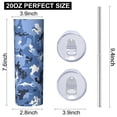 thumbnail image 3 of Camouflage 20 Oz Stainless Steel Skinny Tumbler – Vacuum Insulated Slim Travel Cup with Lid & Stainless Steel Straw, 360° Full Wrap Printed Tumbler for Home, Office & Outdoor Use, 3 of 6