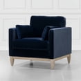 thumbnail image 5 of Jennifer Taylor Home Knox 36" Modern Farmhouse Performance Velvet Large Living Room Accent Arm Chair in Dark Navy Blue, 5 of 8