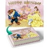 Beauty And The Beast Edible Cake Image Topper Birthday Cake Banner 1/4 Sheet