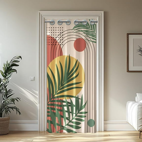 Plant Door Curtain Leaf Bohemian Style Doorway Curtain Sliding Closet Door Curtains Room Divider Curtains for Window Living Room Bedroom Doorways Classroom 39x79inch