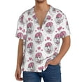 thumbnail image 3 of Xecao offers the Cute Poodle Dog for Men's Casual Short-sleeved Shirt, a button-up collared shirt with a pocket, perfect for beach vacations and yacht travel in the 4X-Large size., 3 of 7
